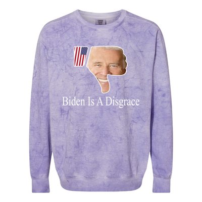 Biden Is A Disgrace Anti Biden Colorblast Crewneck Sweatshirt