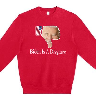 Biden Is A Disgrace Anti Biden Premium Crewneck Sweatshirt