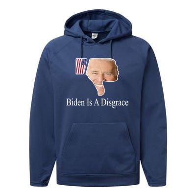 Biden Is A Disgrace Anti Biden Performance Fleece Hoodie