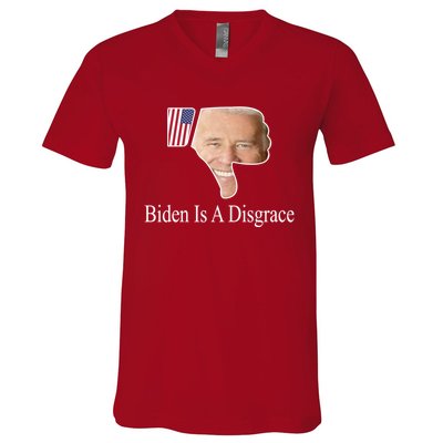 Biden Is A Disgrace Anti Biden V-Neck T-Shirt