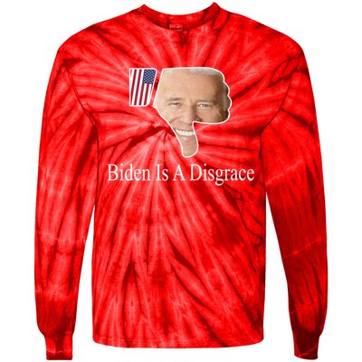 Biden Is A Disgrace Anti Biden Tie-Dye Long Sleeve Shirt