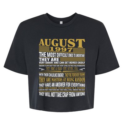 Born In August 1997 Facts Gift Bella+Canvas Jersey Crop Tee