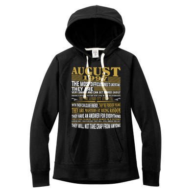 Born In August 1997 Facts Gift Women's Fleece Hoodie