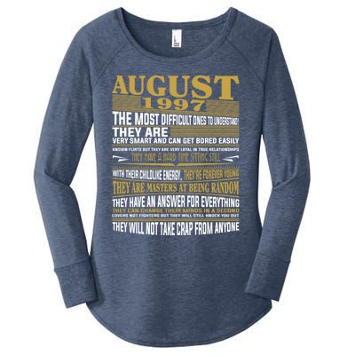 Born In August 1997 Facts Gift Women's Perfect Tri Tunic Long Sleeve Shirt