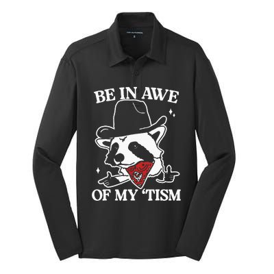 Be In Awe Of My Tism Silk Touch Performance Long Sleeve Polo