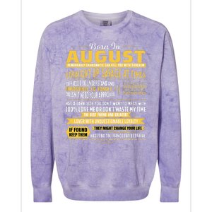 Born In August Leo Zodiac Virgo Birthday Colorblast Crewneck Sweatshirt