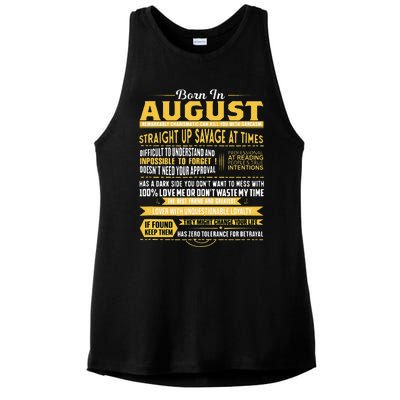 Born In August Leo Zodiac Virgo Birthday Ladies PosiCharge Tri-Blend Wicking Tank