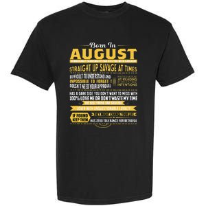 Born In August Leo Zodiac Virgo Birthday Garment-Dyed Heavyweight T-Shirt