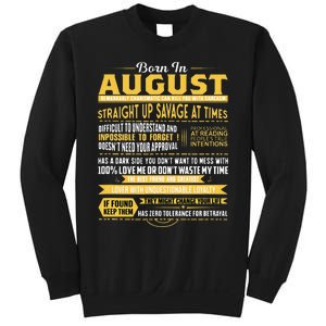 Born In August Leo Zodiac Virgo Birthday Sweatshirt