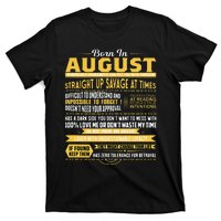 Born In August Leo Zodiac Virgo Birthday T-Shirt