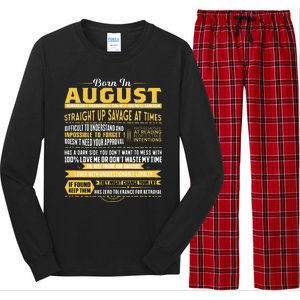 Born In August Leo Zodiac Virgo Birthday Long Sleeve Pajama Set