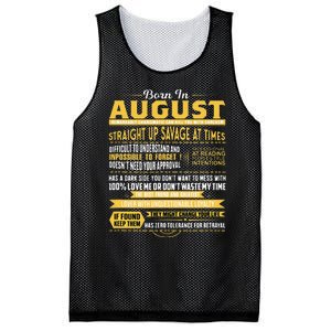 Born In August Leo Zodiac Virgo Birthday Mesh Reversible Basketball Jersey Tank