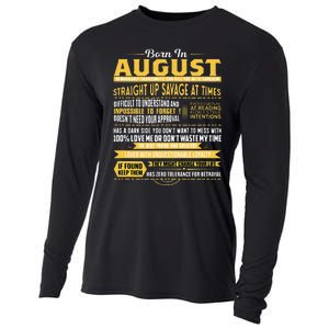 Born In August Leo Zodiac Virgo Birthday Cooling Performance Long Sleeve Crew