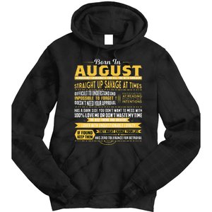 Born In August Leo Zodiac Virgo Birthday Tie Dye Hoodie