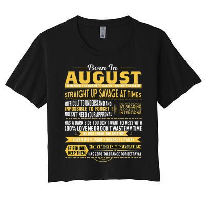 Born In August Leo Zodiac Virgo Birthday Women's Crop Top Tee