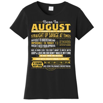 Born In August Leo Zodiac Virgo Birthday Women's T-Shirt