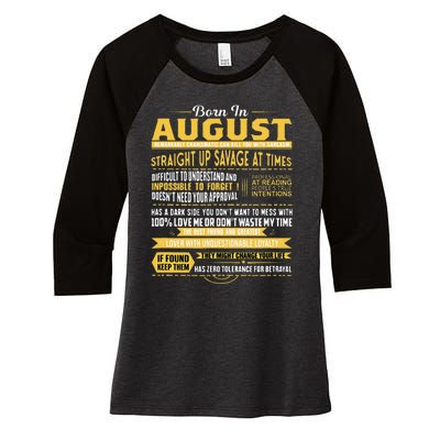 Born In August Leo Zodiac Virgo Birthday Women's Tri-Blend 3/4-Sleeve Raglan Shirt