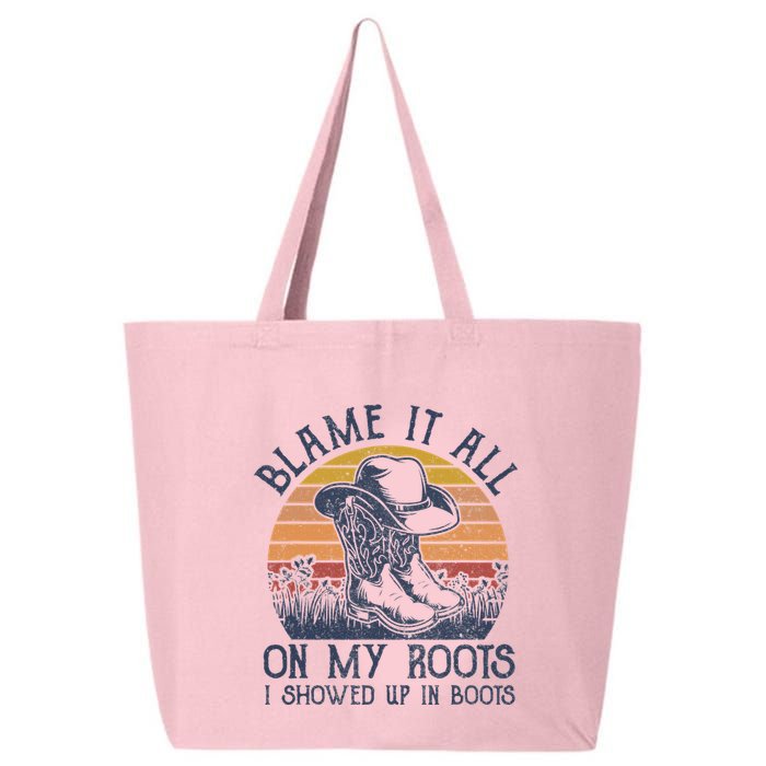 Blame It All On My Roots Cowboy Hat Western Country Music 25L Jumbo Tote