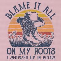 Blame It All On My Roots Cowboy Hat Western Country Music 25L Jumbo Tote