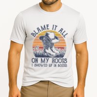 Blame It All On My Roots Cowboy Hat Western Country Music Cooling Performance Crew T-Shirt