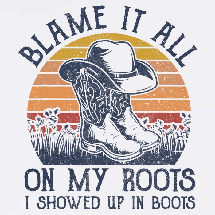 Blame It All On My Roots Cowboy Hat Western Country Music Cooling Performance Crew T-Shirt