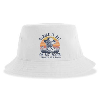 Blame It All On My Roots Cowboy Hat Western Country Music Sustainable Bucket Hat