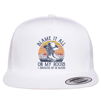 Blame It All On My Roots Cowboy Hat Western Country Music Flatbill Hat