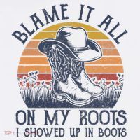 Blame It All On My Roots Cowboy Hat Western Country Music Flatbill Hat