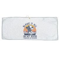 Blame It All On My Roots Cowboy Hat Western Country Music Large Microfiber Waffle Golf Towel