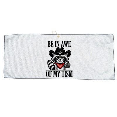 Be In Awe Of My Tism Funny Large Microfiber Waffle Golf Towel