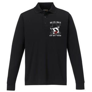 Be In Awe Of My Tism Retro Performance Long Sleeve Polo