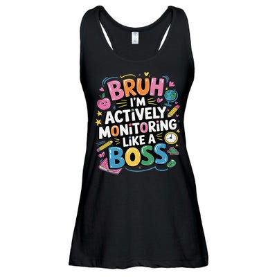 Bruh Im Actively Monitoring Like A Boss Testing Squad Ladies Essential Flowy Tank