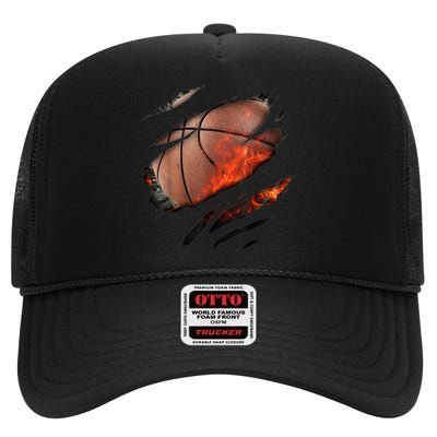 Basketball Inside A Cool Gift Basketball In Me Design Basketballdesign High Crown Mesh Back Trucker Hat