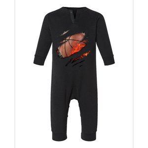 Basketball Inside A Cool Gift Basketball In Me Design Basketballdesign Infant Fleece One Piece