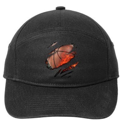 Basketball Inside A Cool Gift Basketball In Me Design Basketballdesign 7-Panel Snapback Hat