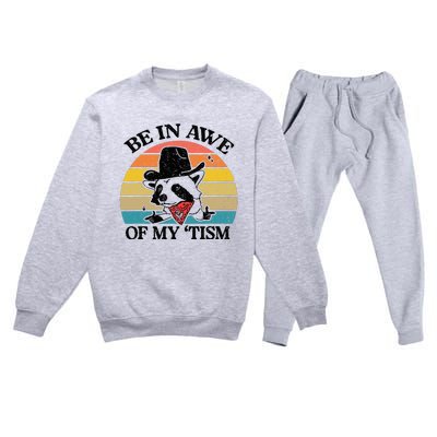 Be In Awe Of My Tism Retro Style Funny Premium Crewneck Sweatsuit Set