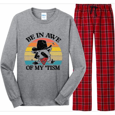 Be In Awe Of My Tism Retro Style Funny Long Sleeve Pajama Set