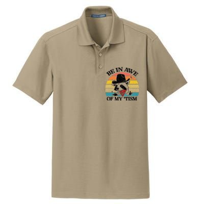 Be In Awe Of My Tism Retro Style Funny Dry Zone Grid Polo