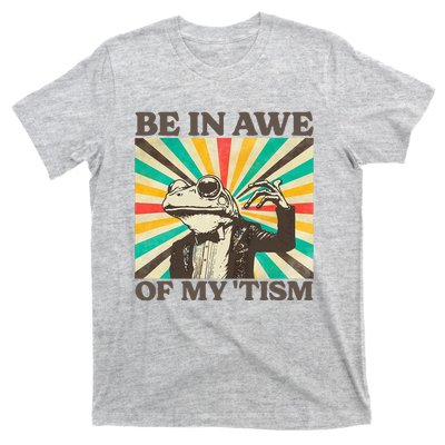 Be In Awe Of My Tism Retro Funny Frog Autism T-Shirt