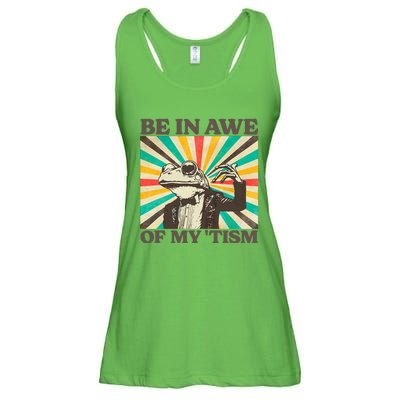 Be In Awe Of My Tism Retro Funny Frog Autism Ladies Essential Flowy Tank