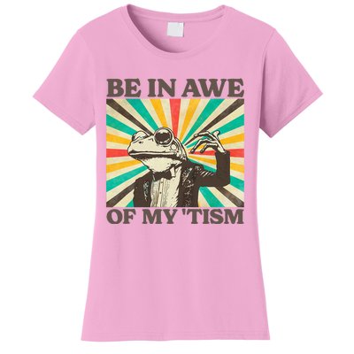 Be In Awe Of My Tism Retro Funny Frog Autism Women's T-Shirt