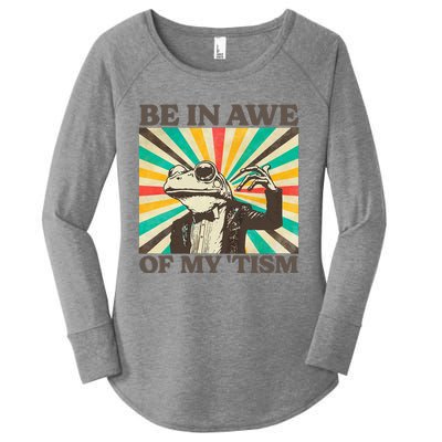 Be In Awe Of My Tism Retro Funny Frog Autism Women's Perfect Tri Tunic Long Sleeve Shirt