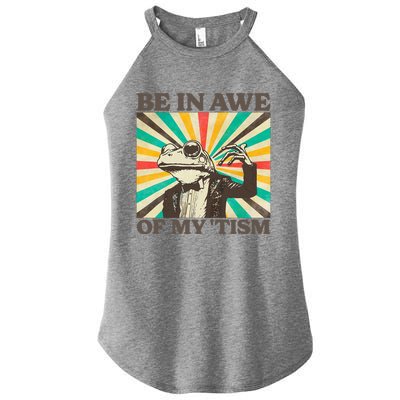 Be In Awe Of My Tism Retro Funny Frog Autism Women's Perfect Tri Rocker Tank