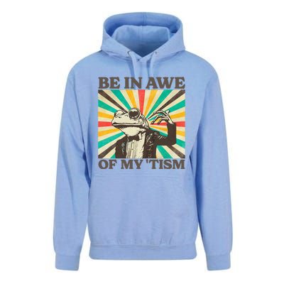 Be In Awe Of My Tism Retro Funny Frog Autism Unisex Surf Hoodie