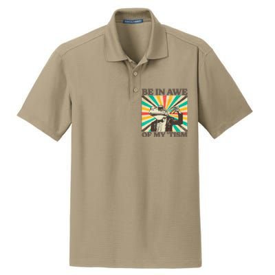 Be In Awe Of My Tism Retro Funny Frog Autism Dry Zone Grid Polo