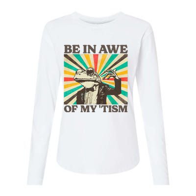 Be In Awe Of My Tism Retro Funny Frog Autism Womens Cotton Relaxed Long Sleeve T-Shirt