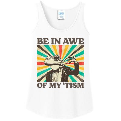 Be In Awe Of My Tism Retro Funny Frog Autism Ladies Essential Tank