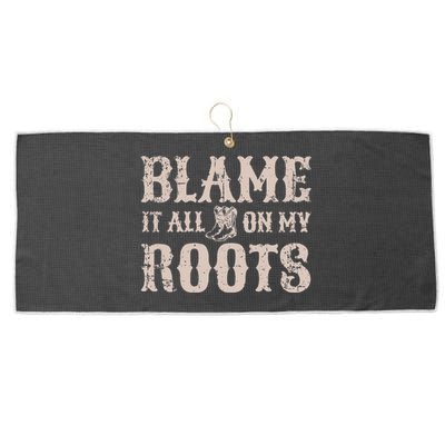 Blame It All On My Roots Texas Southern Large Microfiber Waffle Golf Towel