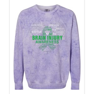 Brain Injury Awareness Fighting Hope Support Strong Warrior Colorblast Crewneck Sweatshirt