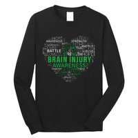 Brain Injury Awareness Fighting Hope Support Strong Warrior Long Sleeve Shirt